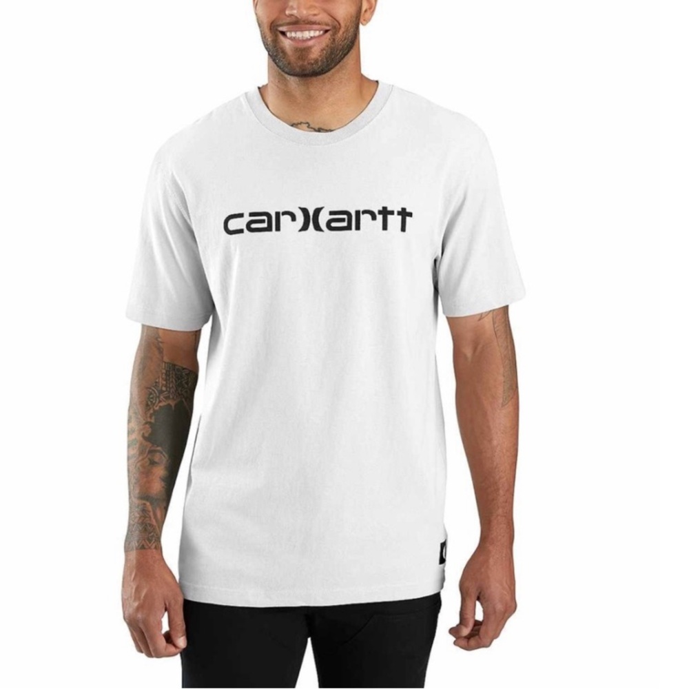 Hurley x Carhartt Menโs Classic Logo Tee White Mens S